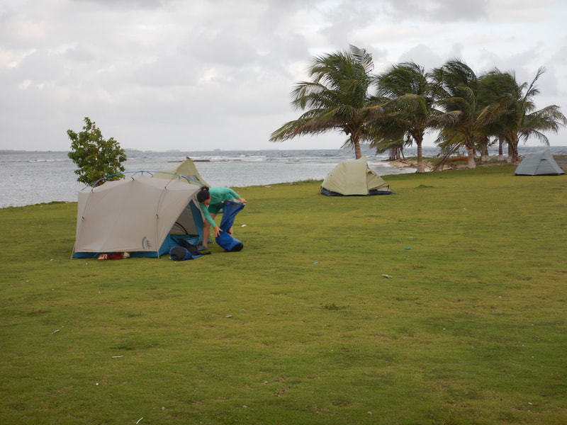 Tents on El Tigre island
