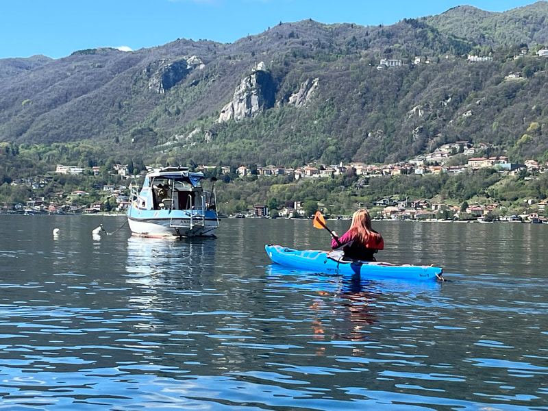 Kayaker on Lake Orta