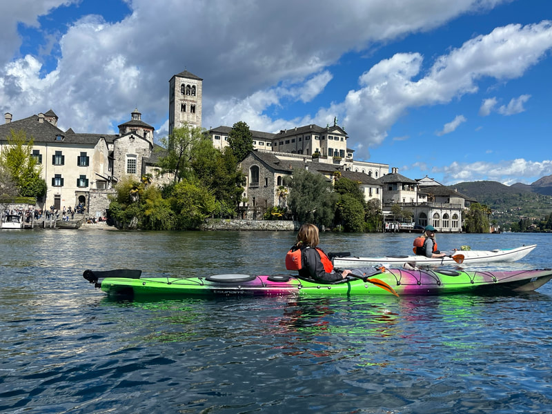 Kayaking on Lake Maggiore. 