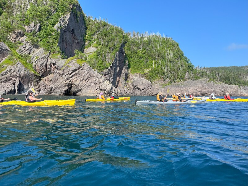 Kayakers on Trinity Bay, Newfoundland