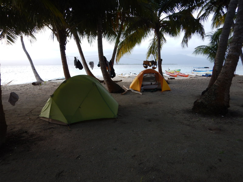 Tents on an island in san blas