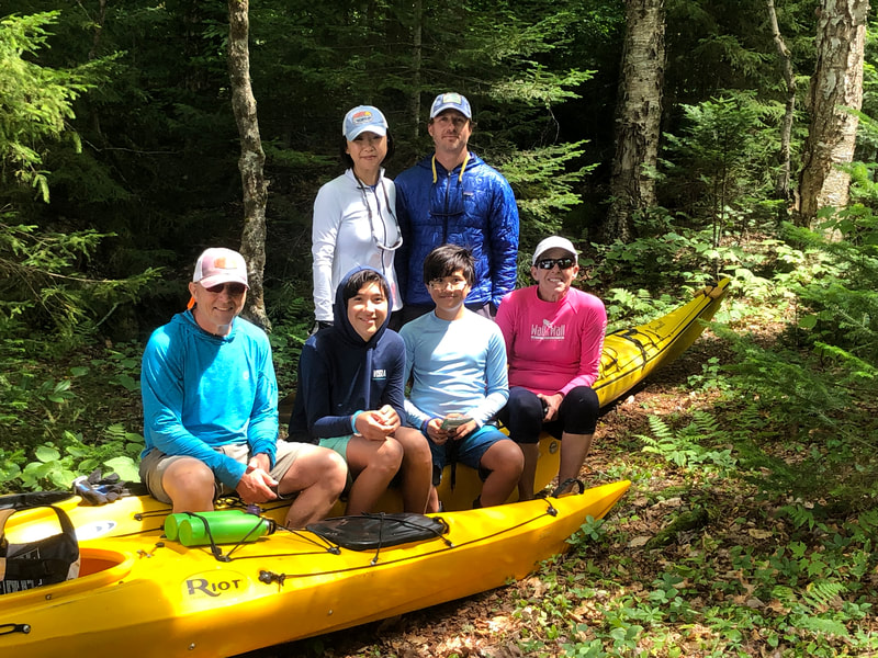 Kayaking family in the Adirondacks